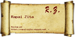 Rapai Zita névjegykártya