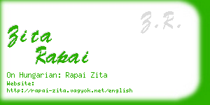 zita rapai business card